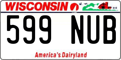 WI license plate 599NUB