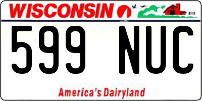 WI license plate 599NUC
