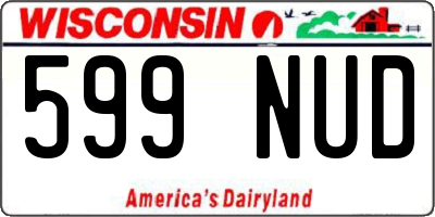 WI license plate 599NUD