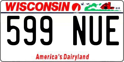 WI license plate 599NUE