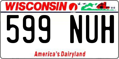 WI license plate 599NUH