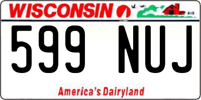 WI license plate 599NUJ