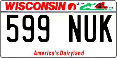 WI license plate 599NUK
