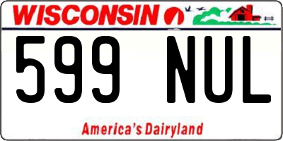 WI license plate 599NUL