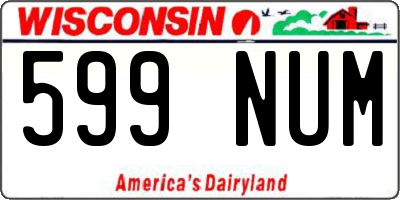 WI license plate 599NUM