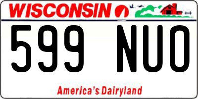 WI license plate 599NUO