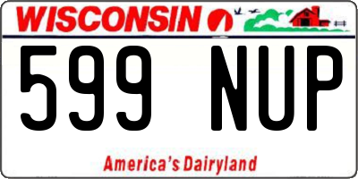 WI license plate 599NUP