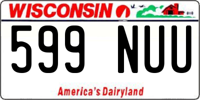 WI license plate 599NUU