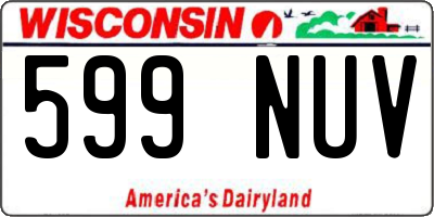 WI license plate 599NUV