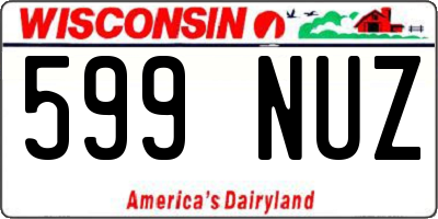 WI license plate 599NUZ