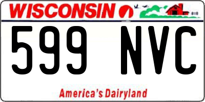 WI license plate 599NVC