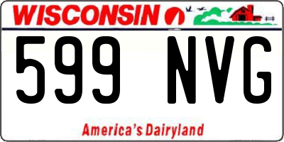 WI license plate 599NVG
