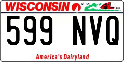 WI license plate 599NVQ