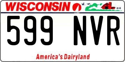 WI license plate 599NVR