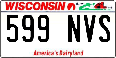 WI license plate 599NVS