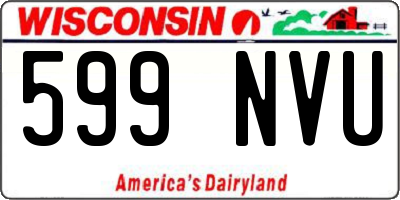 WI license plate 599NVU