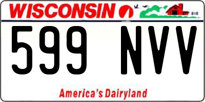 WI license plate 599NVV