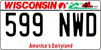 WI license plate 599NWD