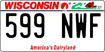 WI license plate 599NWF