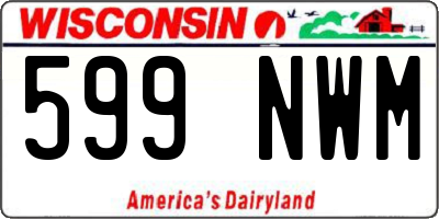 WI license plate 599NWM