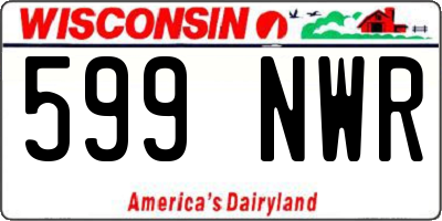 WI license plate 599NWR