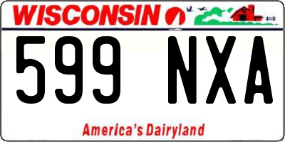 WI license plate 599NXA