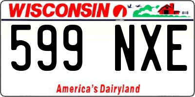 WI license plate 599NXE