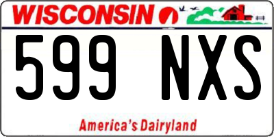 WI license plate 599NXS
