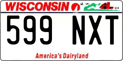 WI license plate 599NXT