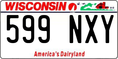WI license plate 599NXY