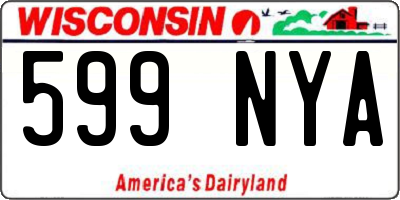 WI license plate 599NYA