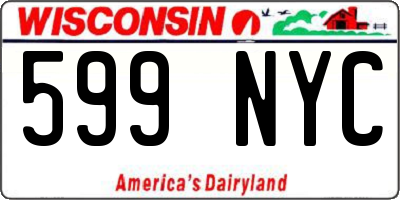 WI license plate 599NYC