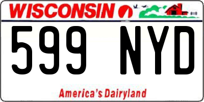 WI license plate 599NYD