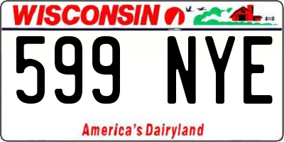WI license plate 599NYE