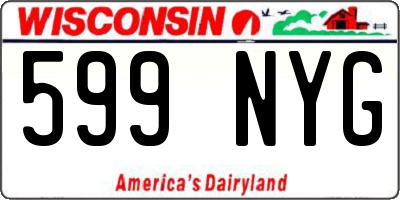 WI license plate 599NYG