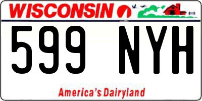 WI license plate 599NYH