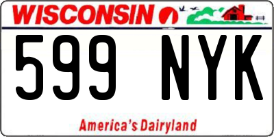 WI license plate 599NYK