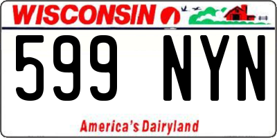 WI license plate 599NYN