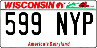 WI license plate 599NYP