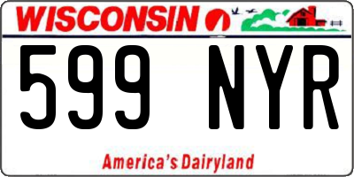 WI license plate 599NYR