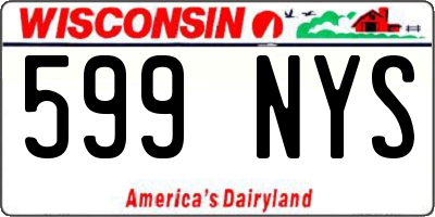 WI license plate 599NYS