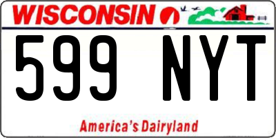 WI license plate 599NYT