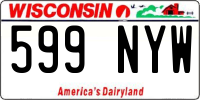 WI license plate 599NYW