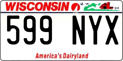 WI license plate 599NYX