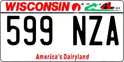 WI license plate 599NZA