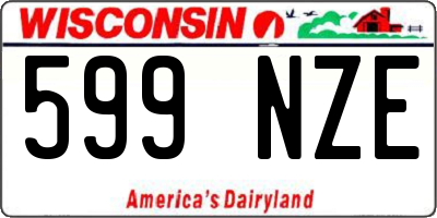WI license plate 599NZE