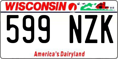 WI license plate 599NZK