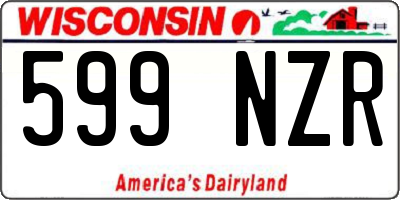 WI license plate 599NZR