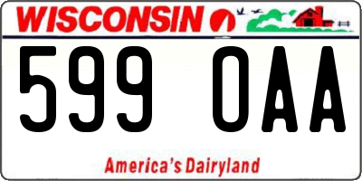 WI license plate 599OAA