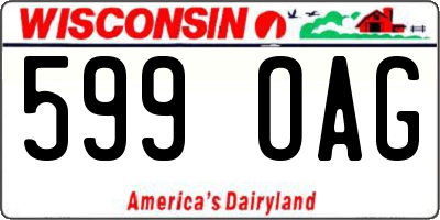 WI license plate 599OAG